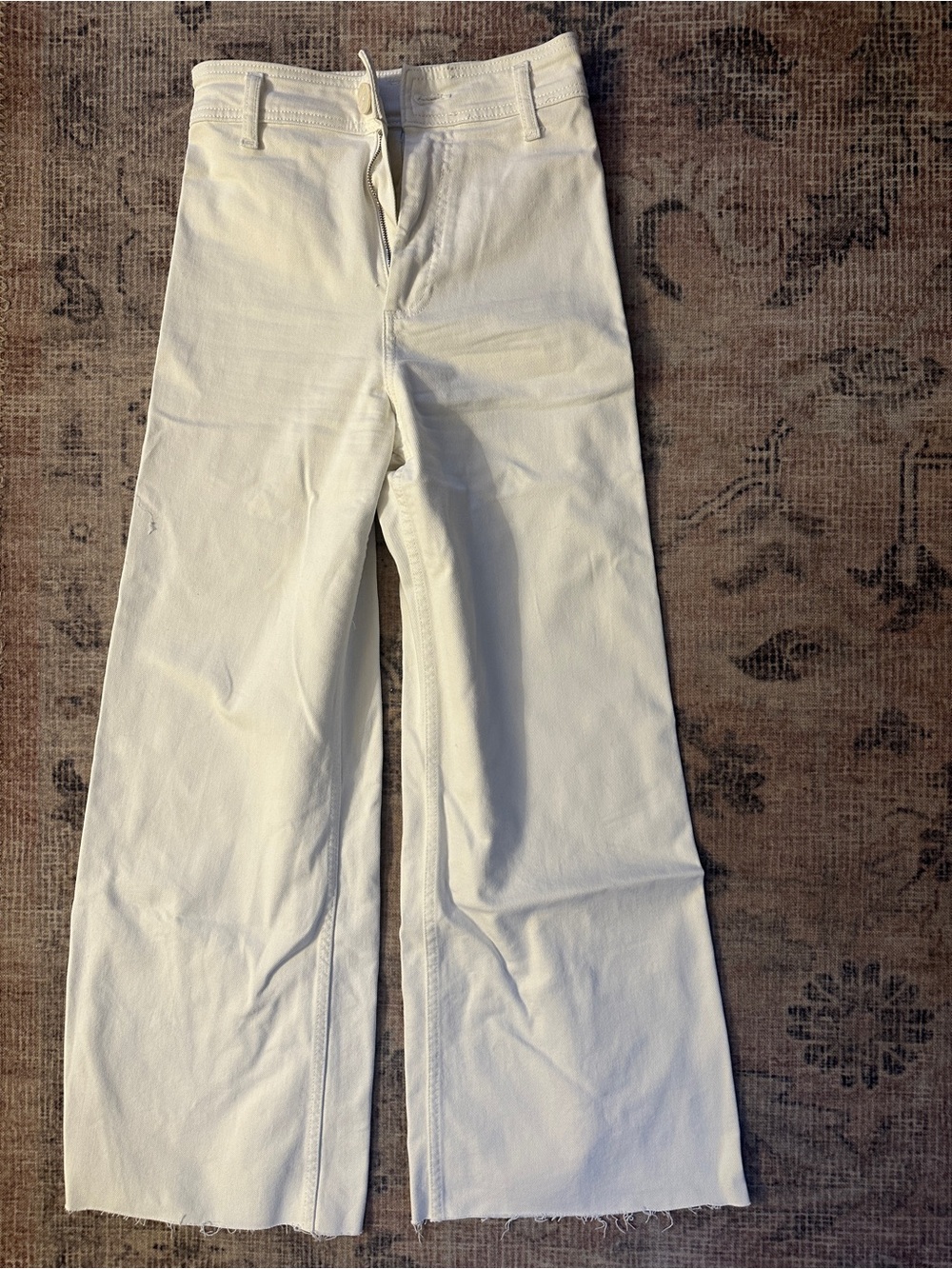 Zara Wide Leg White Denim Jeans
